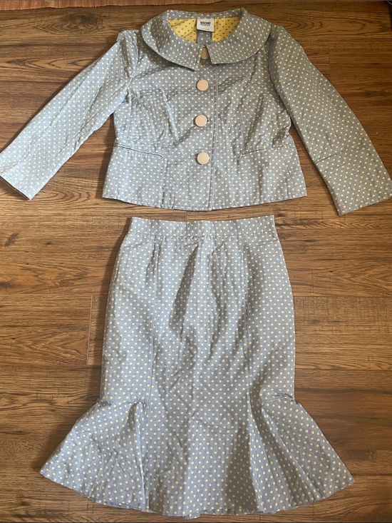 Moschino Jackets & Blazers - Moschino Cheap & Chic RARE 90s Blue Polka Dot Blazer & Skirt Set
